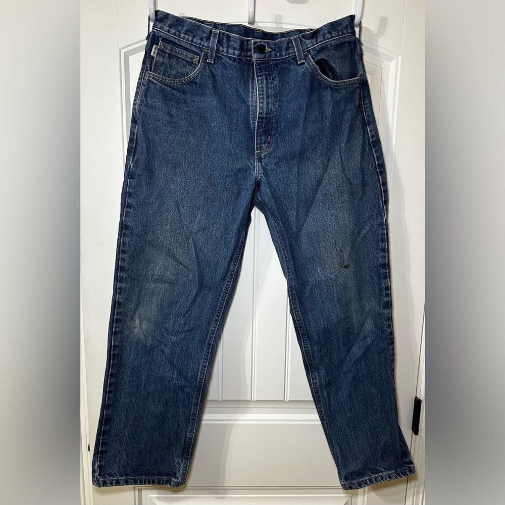 Carhartt FR Jeans Mens 36X30 Flame Resistant HRC3 FRB 160 DNM Work Pants Denim